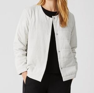 Eileen Fisher 100% Silk Quilted Puffer Sustainable Quiet Luxury Jacket